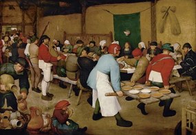 Kunstreproductie Peasant Wedding, 1568, Pieter the Elder Bruegel