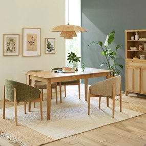 Uitschuifbare eettafel, eikenfineer, 4 tot 10 couverts, Tioga