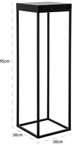 Richmond Interiors Oakura Zwarte Plantenzuil Eiken Hout - 30 X 30cm.