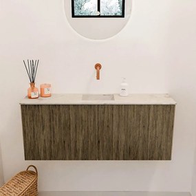 Mondiaz Joya DLux 100cm toiletmeubel dusk met wastafel faye midden zonder kraangat frappe