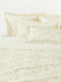 Katoensatijnen dekbedovertrek Leticia met bloemenprint