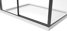 van Rijn ST06 douchecabine met 140cm softclose deur en helder glas matzwart 140x100cm