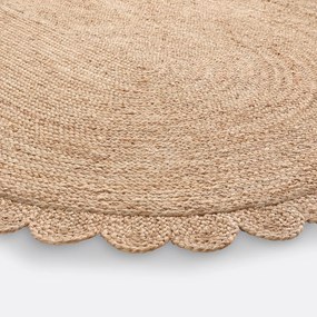 Ovalen vloerkleed in jute, Aftas
