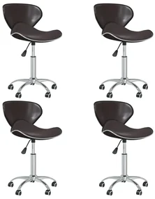 vidaXL Eetkamerstoelen draaibaar 4 st kunstleer bruin