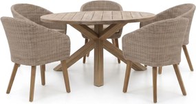Diningset Intenso | 5 personen | Tuinset teakhout | 6-delig | Kees Smit Tuinmeubelen