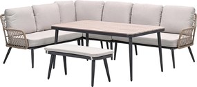 Garden Impressions Kalibo lounge dining set 6-delig - desert sand