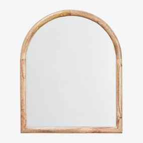 Wandspiegel 40x50 Cm In Patmos Mangohout Donker Handvat Hout - Sklum