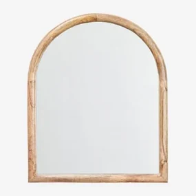 Wandspiegel 40x50 Cm In Patmos Mangohout Donker Handvat Hout - Sklum