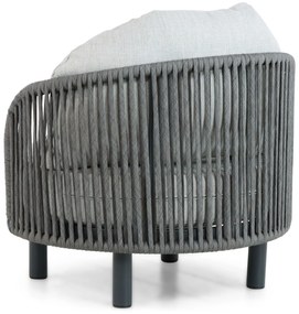 Stoel en Bank Loungeset 2 personen Aluminium/rope Grijs  Santika Furniture Santika