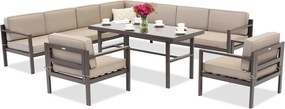 Loungeset met grote hoek Porto Comida 8 bruin Garden Point