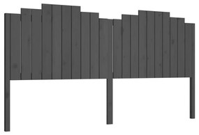 vidaXL Hoofdbord 206x4x110 cm massief grenenhout grijs