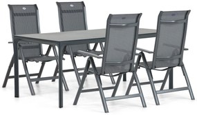 Tuinset 4 personen 180 cm Aluminium/textileen Grijs Hartman Alice/Cesar