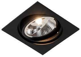 Set van 6 Vierkante inbouwspot zwart verstelbaar - Chuck 111 GU10 Binnenverlichting Lamp