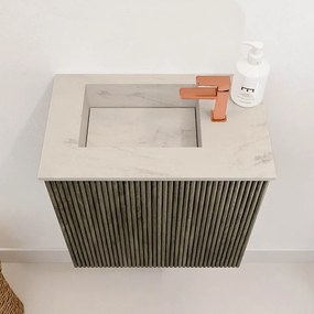 Mondiaz Joya DLux 40cm toiletmeubel shadow met wastafel faye links 1 kraangat opalo