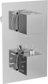 Mexen Cube thermostatische bad-douchekraan met 2 uitgangen, chroom - 77502-00