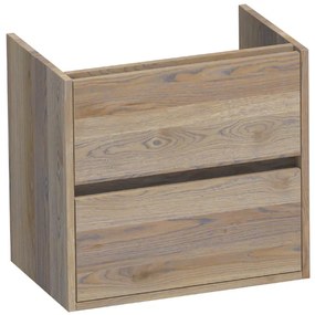 BRAUER Nexxt Small Wastafelonderkast - 60x39x55cm - 2 greeploze softclose lades - 1 sifonuitsparing - hout - Vintage oak OK-MEN60SVO