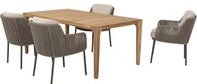 Liam Bernini dining set 5 delig 180x100xH75 cm teak terre 4 Seasons Outdoor