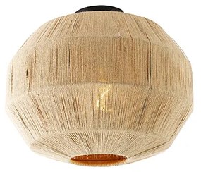 Oosterse plafondlamp zwart met touw - Riki