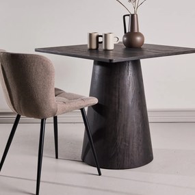 Vierkante Eettafel Met Ronde Voet Mocca - 80 X 80cm.