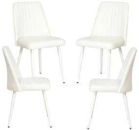 Pakket van 4 Vint kunstleren stoelen