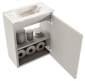 Mondiaz Ture DLux toiletmeubel 40cm linen met wastafel frappe midden zonder kraangat