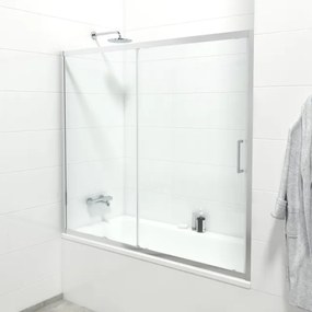 Marenza Slide Quick Fit Badwand - 2 delige schuifdeur - 170x150cm - 6mm veiligheidsglas - anti kalk - chroom SAQ6121-170