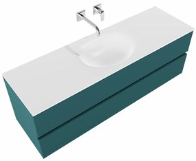 Mondiaz Vica 150cm badmeubel smag 2 lades wastafel Moon midden zonder kraangat