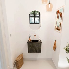 Mondiaz Joya DLux 50cm toiletmeubel shadow met wastafel faye rechts zonder kraangat lava