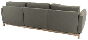 4 Seasons Outdoor Yara 3-zits loungebank met geborsteld teak onderstel * Sale *      houtkleur weerbestendig