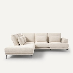 Zitbank met hoek links en armleuningen, bouclé, Marsile