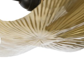 Oosterse plafondlamp messing met zwart 3-lichts - Louka