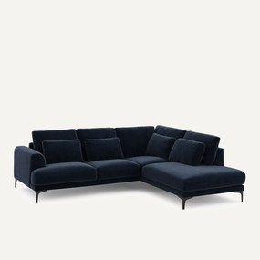 Hoekbank rechts in chenille fluweel, Marsile