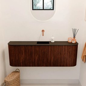 Mondiaz Joya 125cm toiletmeubel ronding links/rechts ruby met wastafel faye midden zonder kraangat urban