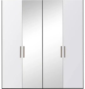 Goossens Kledingkast Easy Storage Ddk, Kledingkast 203 cm breed, 220 cm hoog, 2x glas draaideur en 2x spiegel draaideur midden