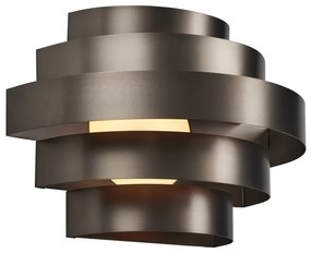Moderne wandlamp gunmetal incl. LED 3-staps dimbaar - Lines