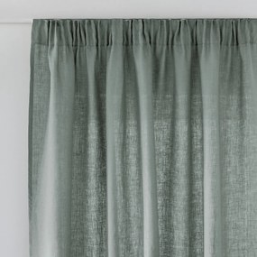 Schermgordijn van gewassen linnen, met gerimpelde bies en golf, ONEGA