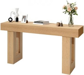 VEVOR Consoletafel/Salontafel (160 x 35 x 85 cm / L x B x H), smalle rechthoekige bijzettafel van spaanplaat voor hal, slaapkamer, woonkamer, entree, haltafel, bijzettafel, naturel hout