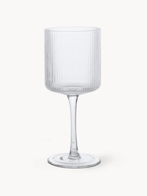 Mondgeblazen witte wijnglazen Ripple met groefreliëf, 2-delig