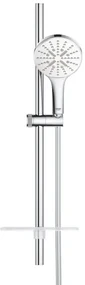 GROHE Rainshower SmartActive 130 Glijstangset - 60cm - ronde handdouche - 3 straalsoorten - gladde doucheslang - met zeepschaal - chroom/moon white 26577ls0