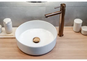 QeramiQ Dely waskom - 36x36x12cm - zonder overloop - rond - keramiek - glans wit SW241491