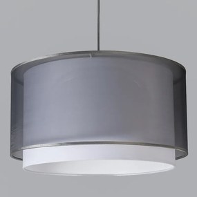 Stoffen Moderne hanglamp met kap zwart/wit 47/25 - Duo Modern E27 rond Binnenverlichting Lamp