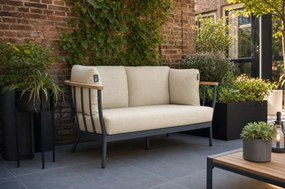 Stoel en Bank Loungeset 4 personen Aluminium/Teak Grijs  Apple Bee Condor