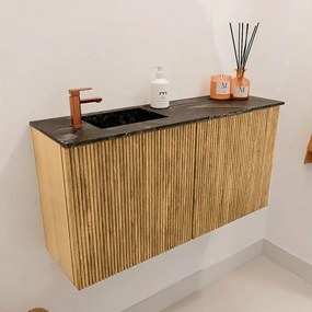 Mondiaz Joya DLux 80cm toiletmeubel oak met wastafel faye links 1 kraangat lava