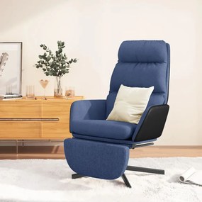 vidaXL Relaxstoel met voetensteun stof blauw