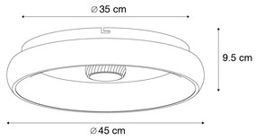 Plafondlamp met dimmer zwart incl. LED met afstandsbediening - Ghislaine Modern rond Binnenverlichting Lamp