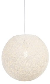 Landelijke hanglamp wit bol 35cm - Corda Design, Landelijk / Rustiek, Modern E27 rond Binnenverlichting Lamp