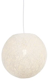 Landelijke hanglamp wit bol 35cm - Corda Design, Landelijk / Rustiek, Modern E27 rond Binnenverlichting Lamp