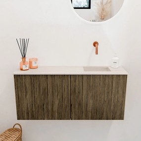 Mondiaz Joya DLux 90cm toiletmeubel dusk met wastafel faye rechts zonder kraangat meli