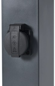 Buitenlamp donkergrijs met smoke glas 45cm IP44 met stopcontact en bewegingssensor - Malios