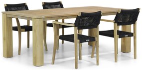 Tuinset 4 personen 200 cm Rope Zwart Lifestyle Garden Furniture Dallas/Brighton